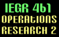 IEGR 361: Operations Research I